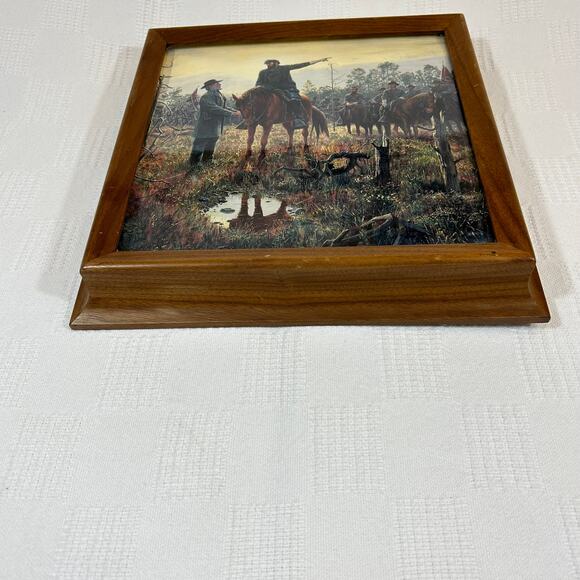 Mort Kunstler Print "The Last Meeting" Wood Framed 12" x 12" x 2.75" - Picture 8 of 12